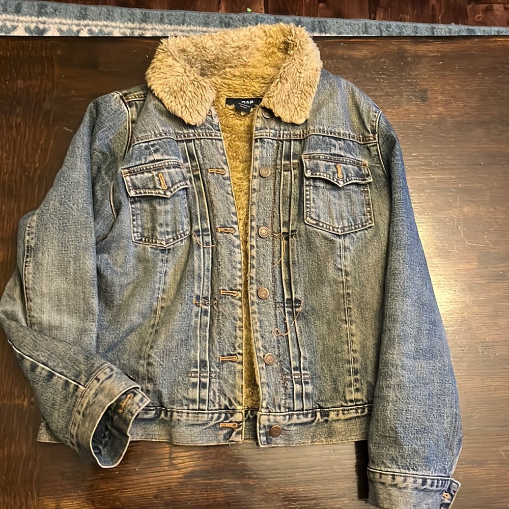 Gap fur lined denim jacket
